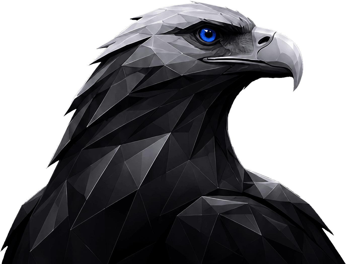 Geometric black and silver eagle